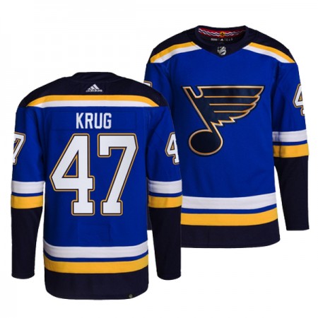 Män Ishockey St. Louis Blues tröja Torey Krug 47 Adidas Blå Authentic